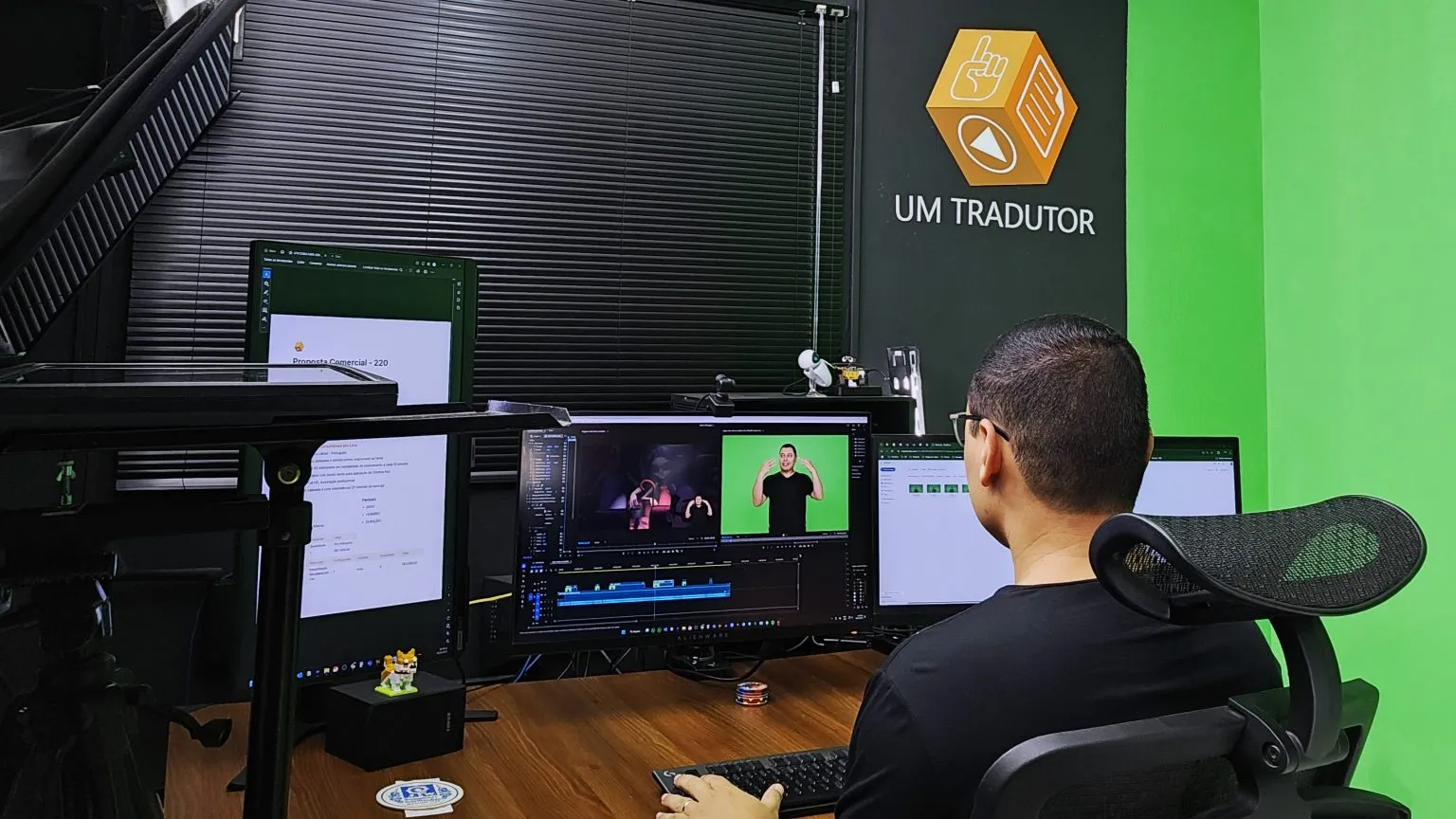 Tradução para Libras em estúdio